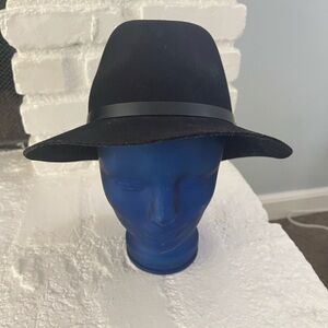 Rag and Bone Black Felt Fedora Hat with Internal Trim Size M